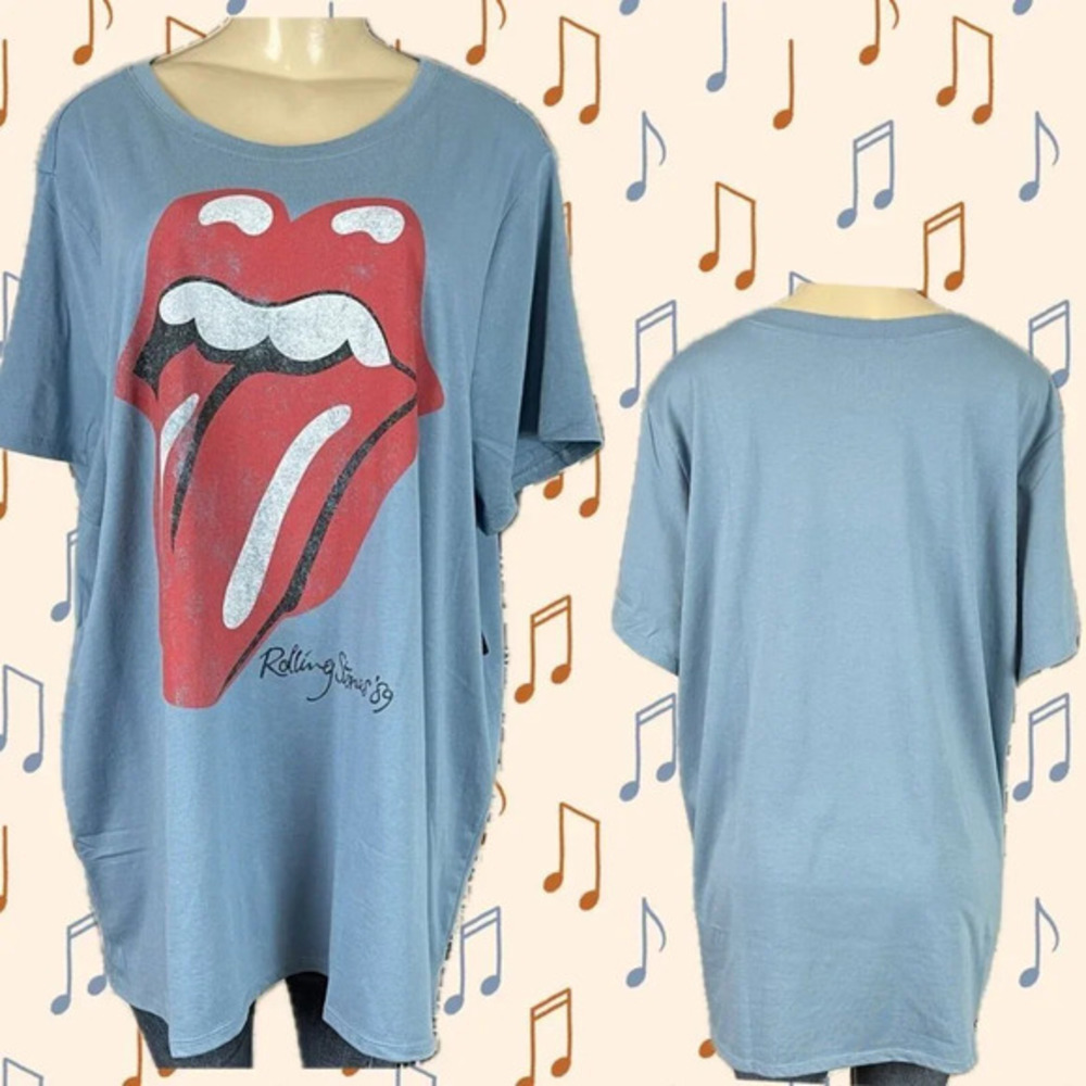 Rolling Stones Torrid Plus 22/24 Blue Tongue Graphic Crew Neck Short Sleeve Tee